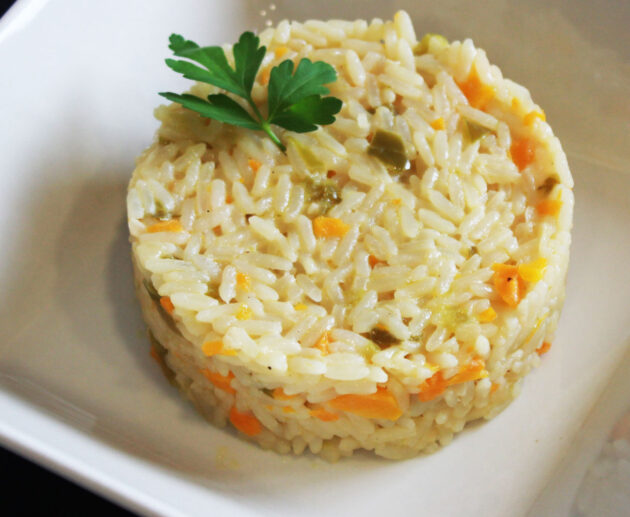 arroz meloso con verduras y queso