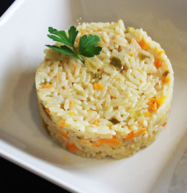arroz meloso con verduras y queso