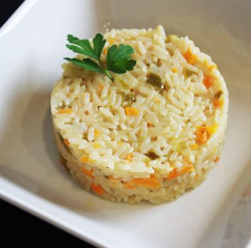 arroz meloso con verduras y queso