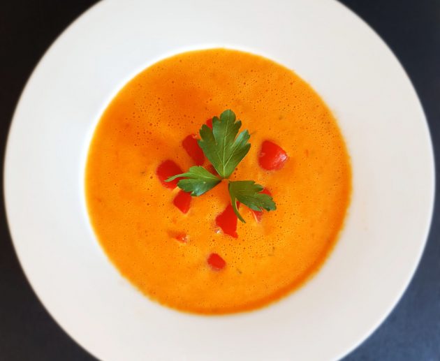 crema de pimientos y ricota