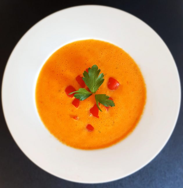crema de pimientos y ricota