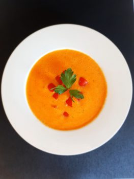 crema de pimientos y ricota