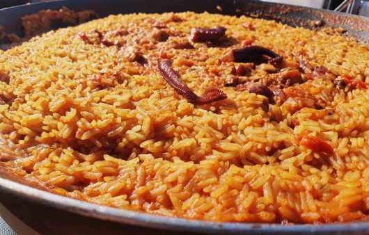 arroz con pulpo y sobrasada sin gluten