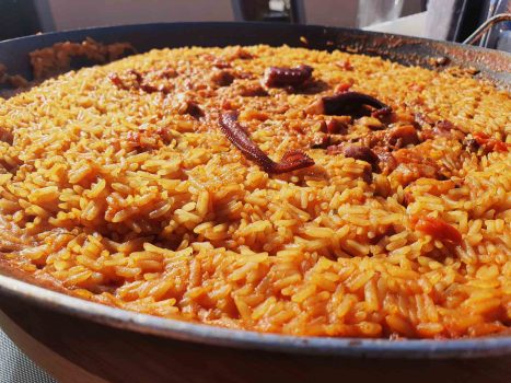 arroz con pulpo y sobrasada sin gluten