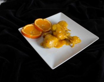 muslos de pollo a la naranja