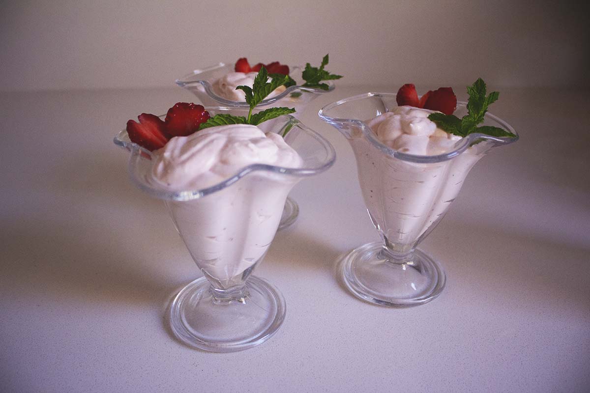 mousse de fresa
