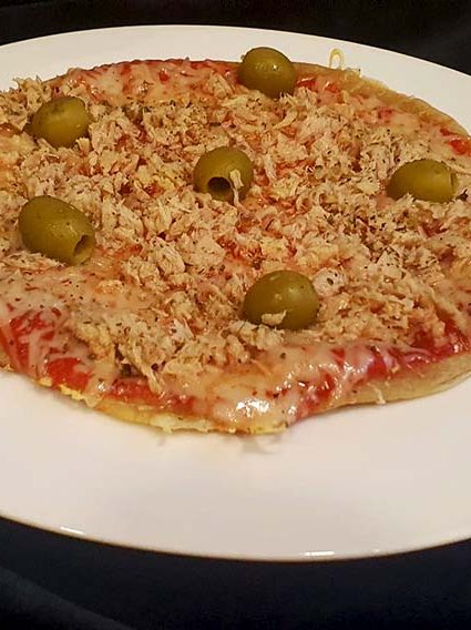 pizza en sartén sin gluten