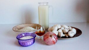 ingredientes risotto de champiñones sin nata