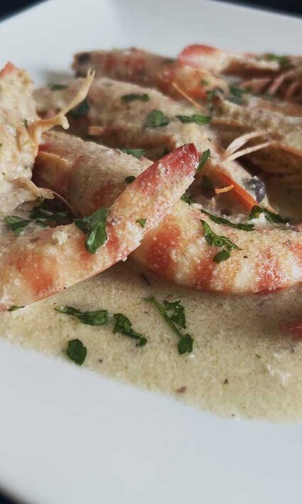 langostinos al cava sin gluten