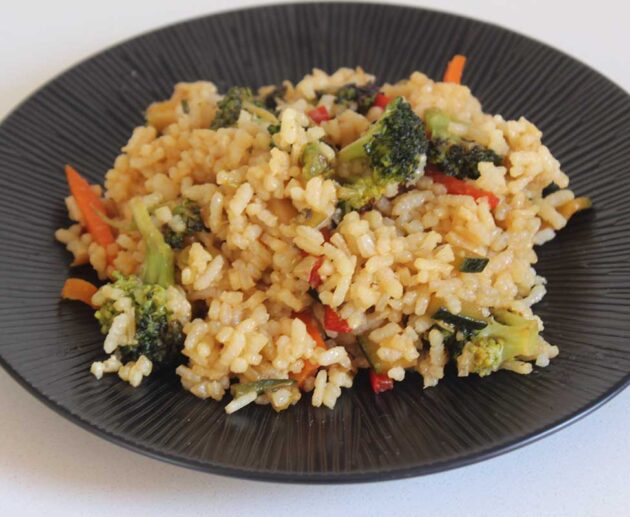 arroz con verduras saludable