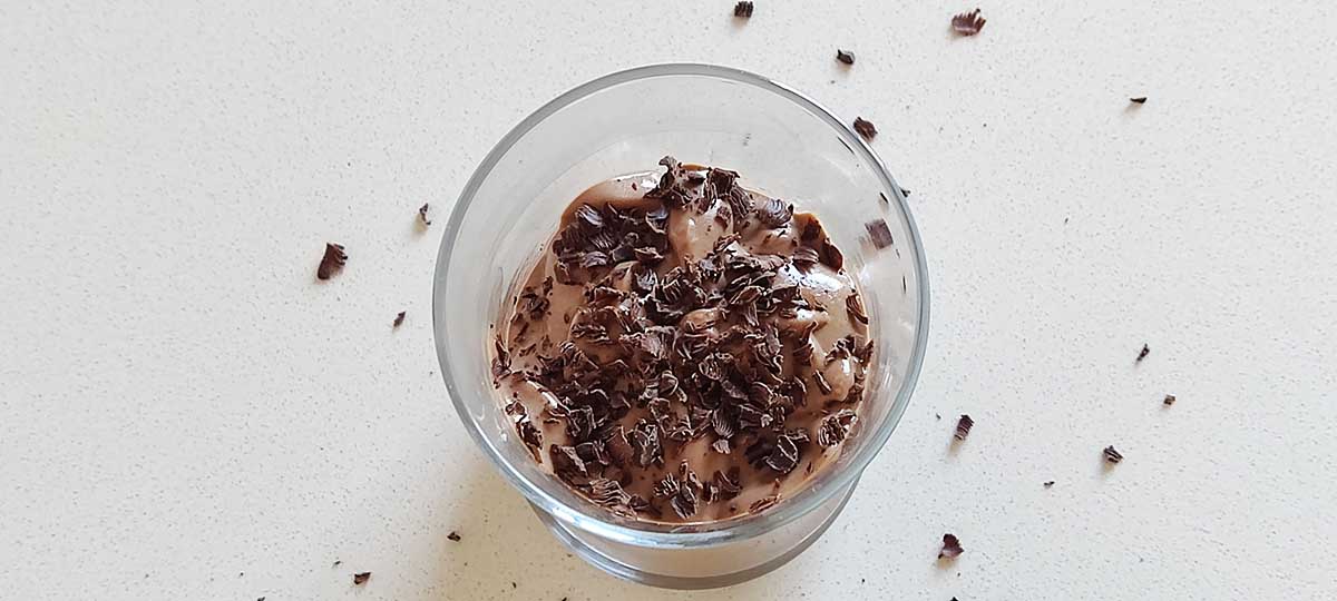 placer de chocolate sin gluten ni horno en vaso